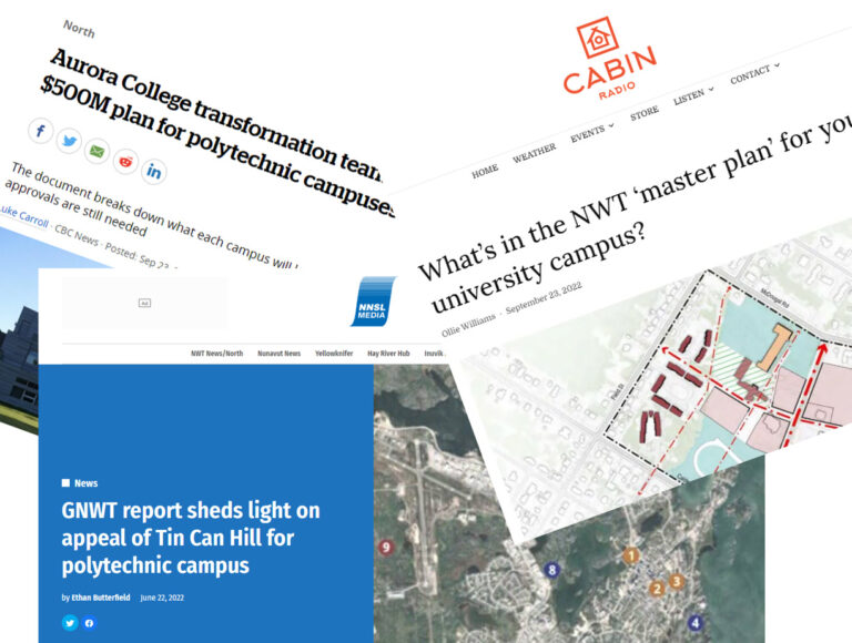 Northern Media coverage on the NWT Dept. of Educations Polytechnic University Facilities Plan